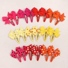 20pcs Bowknot Snap Hair Clips, Premium Satin Ribbon 2 Inch Hair Clips, Non-Slip Hair Accessories Suitable For Baby Girls - Multicolor - View 13