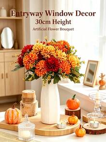 4pcs/24pcs Autumn Artificial Flowers, Perfect For DIY Home Decor Floral Arrangement, Suitable For Outdoor Display, Artificial Floral Arrangement, Rustic Floral Background, Wedding Table Decor And Photography Props - Multicolor - View 3