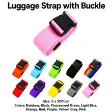 1pc Nylon Luggage Strap, Adjustable Travel Suitcase Belt, Luggage Waist Belt, Travel Accessory, Suitcase Packing Fixing Strap - A - View 2