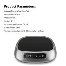 Hailicare Constant Temperature Cup Warmer, 3-Level Temperature Control, Office And Home Use, Touch Control, Timer, USB Powered, Christmas Gift (Warm Only) - Black - View 11
