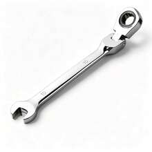 10 Mm Double Open‑End Wrench Constructed From ‑Vanadium Steel With 180° Rotatable Function. Suitable For Auto Repair, Home DIY And Mechanical Operations. Works For Motorcycles, Automobiles And Various Mechanical Equipment. - Ratchet Head Wrench - View 10