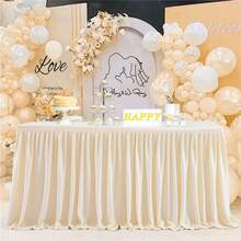 6FT/9FT Polyester Tulle Wedding Table Runner 1pc, Romantic Elegant Table Skirt For Reception Desk, Wedding, Hotel, Kitchen, Outdoor Event Decor, Food Photography Backdrop, Birthday Party, Valentine's Day, Christmas, Thanksgiving - Champagne - View 6