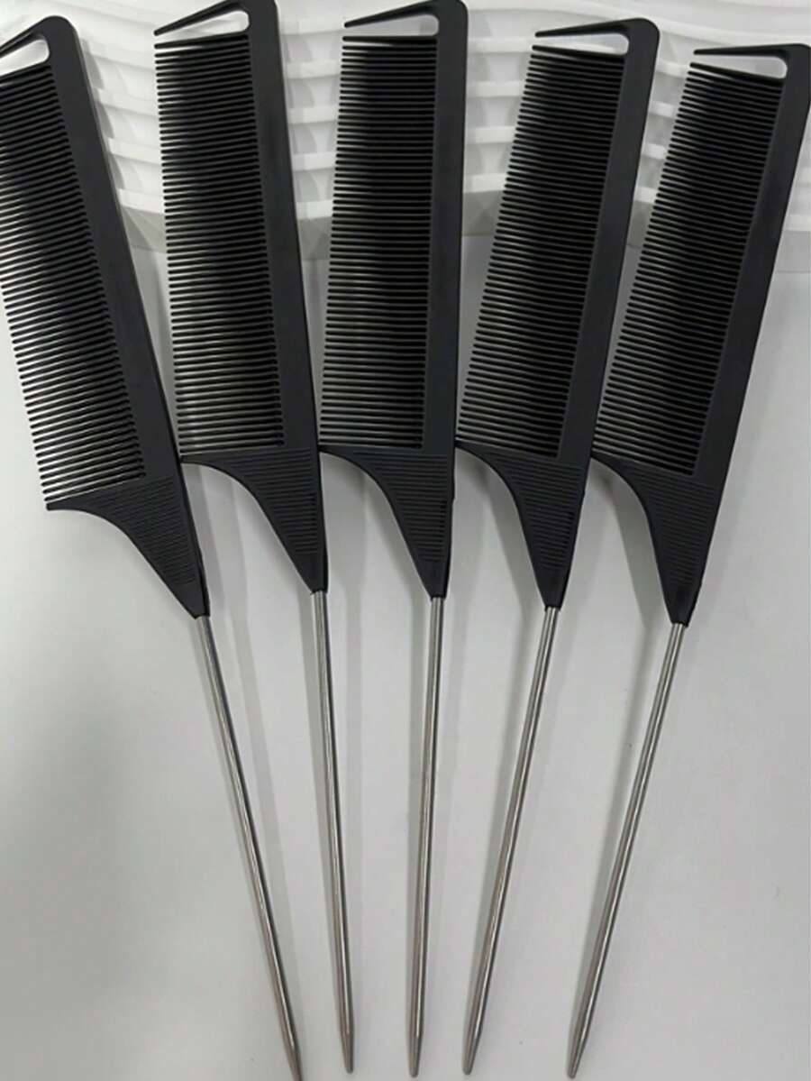5pcs Hair Dyeing Combs With Pointed Tail