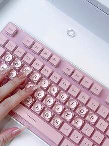 36pcs Cute Crystal Clear Keyboard Keycap Stickers For Girls, Long Nail Typing Helper, Self-Adhesive 3D Raised Nail Protectors, DIY Office Keyboard Decor (Nail-Friendly & Non-Damaging) - View 5