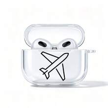 Line Airplane Pattern Earphone Case Protective Cover, Compatible With Apple Wireless Earphone Storage Box, With Anti-Scratch And Anti-Drop Protection Function - Multicolor - View 11