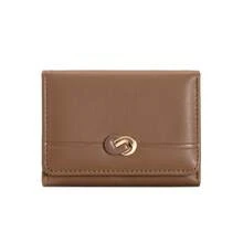 Premium Luxury D-Buckle Trifold Women's Wallet, Compact Multi-Card Slot Coin Purse, Minimalist Solid Color PU Leather Wallet, Ready To Ship - Multicolor - View 9