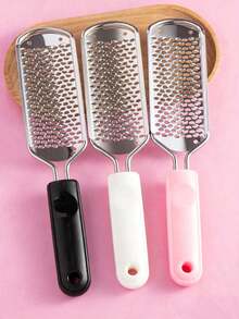 1pc Foot File & Pedicure Brush, Stainless Steel Foot Exfoliating Scraper For Removing Calluses, Hard Skin And Cracked Dead Skin, Suitable For Dry And Wet Feet - Multicolor - View 3