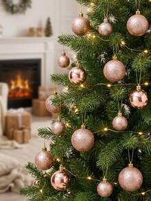 42pcs Christmas Ball Ornaments, Christmas Tree Hanging Decor, Champagne Gold Mirror Christmas Decorative Balls, Christmas Snowball Hanging Ornaments, Hanging Decorations, Christmas Tree Ball Ornaments, Winter Party Decorations, Christmas Decorations, Christmas Gifts, Christmas Fireplace Decorations, Holiday Atmosphere Party Decor Supplies, Christmas Indoor And Outdoor Decorations, Xmas Decor - Champagne Gold - View 10