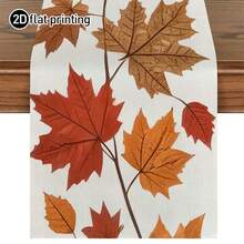 1pc,Autumn Style Table Runner,Maple Leaf Print,Microwave Dust Cover,Protective Cover,Rectangular Tablecloth,Washable,Suitable For Home Dinner,Coffee Table,Kitchen And Dining Room Decor,Dining Table Decoration Party And Scene Decor,Home Decor,Outdoor Patio Table Runner Decor,Entryway Decor,Fireplace Cloth Decor - Multicolor - View 10
