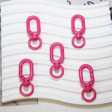 5pcs-Multicolor Painted Zinc Alloy Rotating 8-Shaped Spring Clasp, 360° Rotatable Keychain Connector Hook, DIY Handmade Jewelry Making Accessories, Suitable For Bags, Phone Chains, Keychains, Hanging Decorations And Pendant Crafts - Figure 8 Spring Hook - View 13
