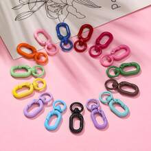 5pcs-Multicolor Painted Zinc Alloy Rotating 8-Shaped Spring Clasp, 360° Rotatable Keychain Connector Hook, DIY Handmade Jewelry Making Accessories, Suitable For Bags, Phone Chains, Keychains, Hanging Decorations And Pendant Crafts - Figure 8 Spring Hook - View 16