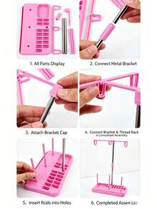 Three-Roll Sewing Machine Thread Stand - For Home Embroidery, Detachable Sewing Storage Stand, Sewing Machine Special Thread Stand,Suitable For Families And Handmade Sewing Studios - Multicolor - View 3
