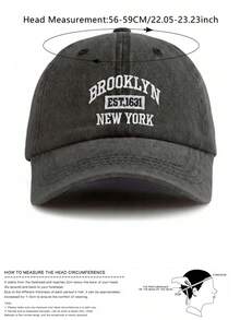 BONNY BOOM 2件裝 CALIFORNTA + BROOKLYN 刺繡棒球帽/卡車帽，中性復古水洗，Y2K 戶外防曬可調節旅行度假禮物，適合朋友、家人、萬聖節、聖誕節、母親節、父親節、新年、婚禮、感恩節、單身派對、開學季、學生校園季、教師節、嘉年華 - 米色+水洗黑 - 查看 5
