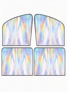 4pcs Magnetic Car Side Window Sunshade, Heat-Insulating Polyester Fiber UV Protection Privacy Sunshade, Polyester Material, Car Window Curtain Accessories, Car Window Sunshade Cover, Sunshade Pattern, Magnetic Curtain, Privacy Curtain, Car Accessories - A - View 16
