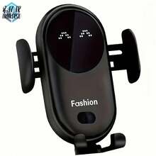 Soporte Cargador Inalámbrico para Auto S11 con Sensor Automático, Apertura y Cierre con una Mano, Carga Rápida de 15W, Compatible con iPhone,  y Más, Giratorio 360° para una Visión Perfecta - A - Ver 1
