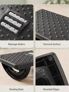 1pc Adjustable Height Ergonomic Footrest With Massage Bumps, Prevents Leg Crossing, Relieves Leg Fatigue, Makes Work Easier, Suitable For Office, Living Room, Study, Great Gift For Boss And Friends - Black - View 7