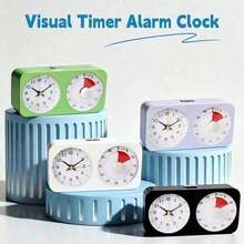 Multi Functional Visual Timed Alarm Clock With Clock, 60 Minute Countdown, Snooze Function, Dual Screen Clock Timer, With Alarm Clock, Silent Time Management Tool, Suitable For Home Decoration In Classrooms, Homes, Kitchens, And Workplaces - 1 - View 2