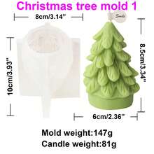 Zhonghui Mold 3D Christmas Tree Silicone Candle Mold Pine Tree Snowflake Wax Mold DIY Scented Candle Making Supplies Holiday Home Decoration Gift - Tree - View 12