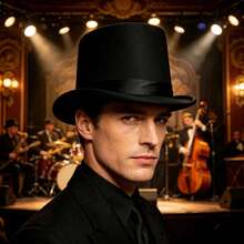 Magician Party Hat Halloween Victorian Style Top Hat, Elegant Formal Tailcoat Butler Hat, Suitable For Balls And Parties - Multicolor - View 3