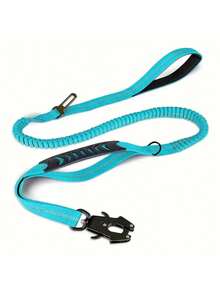 1pc 140-170cm Shock Resistant Dog Traction Rope,Heavy Duty Wear-Resistant Nylon Strap,Long Strap With Reflective Stripe & Metal D-Ring,Elastic Anti-Jump Buffer,Multifunction Pet Leash & Car Safety Belt For Daily Hiking Trip - Multicolor - View 12