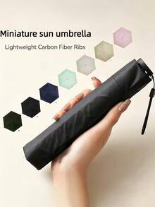 Pencil Umbrella, Ultra-Light Mini Pencil Umbrella, UPF 50+ Sun Protection, Foldable Pocket Parasol, Sun And Rain Protection, Suitable For Carrying, Walking, Travel And Outdoor Use - Multicolor - View 2