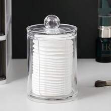 Acrylic Transparent Cotton Swab Toothpick Storage Box, Dual Compartment Design, Transparent Cosmetic Storage Box, Suitable For Bathroom, Vanity, Medicine Cabinet Countertop, Durable Odorless Container - A - View 9