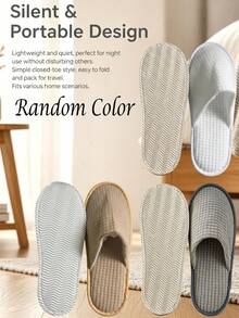 Classic Closed-Toe Plush Slippers, Soft Lining & Non-Slip Sole. Machine Washable, Breathable, Suitable For Home, Travel, Gym. Perfect Gift For Men/Women. Set Combination - Multicolor - View 24