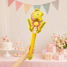 10pcs Random Princess Magic Wand Handheld Aluminum Foil Balloons, Shell Star Fairy Wand, Suitable For Children's Birthday Party Decoration Handheld Toy Balloons - View 5
