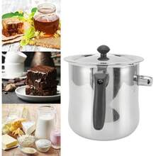 1.5L Stainless Steel Milk Pot With Whistle, Whistling Alert Design Upon Boiling, Heat‑Resistant Comfortable Handle, Flat Bottom Compatible With Gas Stoves And Induction Cooktops, Suitable For Heating Milk, Coffee, Soup And Other Ingredients - View 1