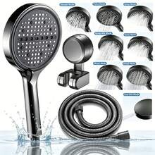 High Pressure Handheld Shower Head With 8 Spray Modes - Complete Set Includes Hose And Bracket, Anti-Clogging Design, Water-Saving, Suitable For Home And RV - Shower Set - View 2