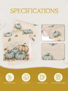 1pc,Autumn Style Table Runner,Pumpkin Print,Microwave Dust Cover,Protective Cover,Rectangular Tablecloth,Washable,Suitable For Home Dinner,Coffee Table,Kitchen And Dining Room Decor,Dining Table Decoration Party And Scene Decor,Home Decor,Outdoor Patio Table Runner Decor,Entryway Decor,Fireplace Cloth Decor - Multicolor - View 3