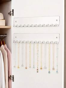 1-2 Pieces Wall-Mounted Necklace Organizer | Self-Adhesive Wall Jewelry Holder For Necklaces And Various Jewelry Items - View 8
