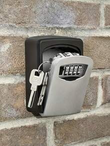 Outdoor Flip Cover Key Lock Box, Waterproof Wall-Mounted Metal & Plastic Key Storage Box, 4-Digit Resettable Combination Access, Ultra-Secure Key Hiding Box With Protective Cover, Upgraded Large Capacity Password Box, Suitable For Home/Car Keys - Multiple Styles - View 2