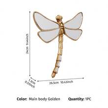 1pc Resin Gold Mirror Dragonfly Wall Decor, Insect Lover's Collection, Creative Insect Museum Hanging Decor For Home Party - Gold - View 13