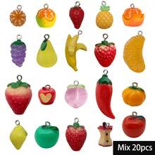 18/20pcs Transparent Acrylic Fruit Charms Iridescent Cherry Peach Pear Grape Apple Pendant For DIY Bracelet Necklace Earring Jewelry Making Findings - Multicolor - View 11
