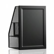 Mesh Desk Organizer For Office, Metal Pen Holder, Desktop Storage Caddy With Sticky Note & Card Slots, Black Stationery Holder For School & Exhibition - 5019 - View 7