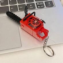 Mini Chainsaw Keychain, Novelty Pull-Cord Stress Relief Gadget, 3D Chainsaw-Shaped Bag Pendant, Durable Plastic Key Ring Accessory, Portable Desktop Decoration, Creative Pocket Collectible Gift, Suitable For Gifting To Friends And Daily Use - Multicolor - View 8