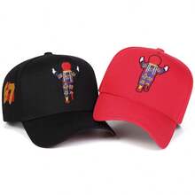1pc Men's 57 Trucker Hat, Personalized Number Clown Embroidery Baseball Cap, Street Fashion 5-Panel Hat, Outdoor Sun Protection Casual Hat For Spring/Autumn Travel, Beach Vacation - Multicolor - View 7