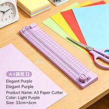 Multifunctional A3 Dual-Direction Paper Cutter, Portable Manual Paper Cutter With Ruler, Perfect For Office, School And Study Use - D - View 5