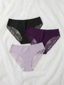 Mystèrelle 3件組女款低腰蕾絲內褲 性感 - 彩色 - 查看 7