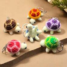 Crochet Yarn Turtle Keychain Cartoon Bag Pendant Car Hanging Ornament Finished Doll - Multicolor - View 3