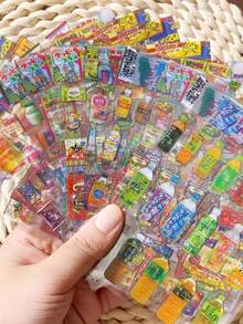2/30pcs Vintage Glitter Snack Food Stickers Transparent Film Suitable For Scrapbooking And Journals | Cute Decorative Stickers - Multicolor - View 6