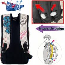 Fashion Pattern Multi-Purpose Backpack, Stylish Outdoor Commuter Bag, Multi-Function Storage Backpack For Back To School, Best Valentine's Day Gift, Gift For Friends Or Others, Gift For Men - Grey - View 5