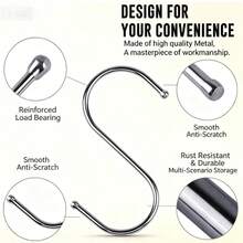 S Shaped Hooks, Rust‑Proof Stainless Steel Hanging Hooks, Multipurpose Utility S Hooks For Pots, Pans, Clothes, Bird Cages - A - View 1