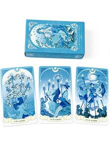 1 Box Moon In The Sea Tarot Cards , 79-Card Set,Sea Fantasy Fortune Telling Deck, Portable Card Game,Suitable For Both Beginners And Enthusiasts. - Multicolor - View 5
