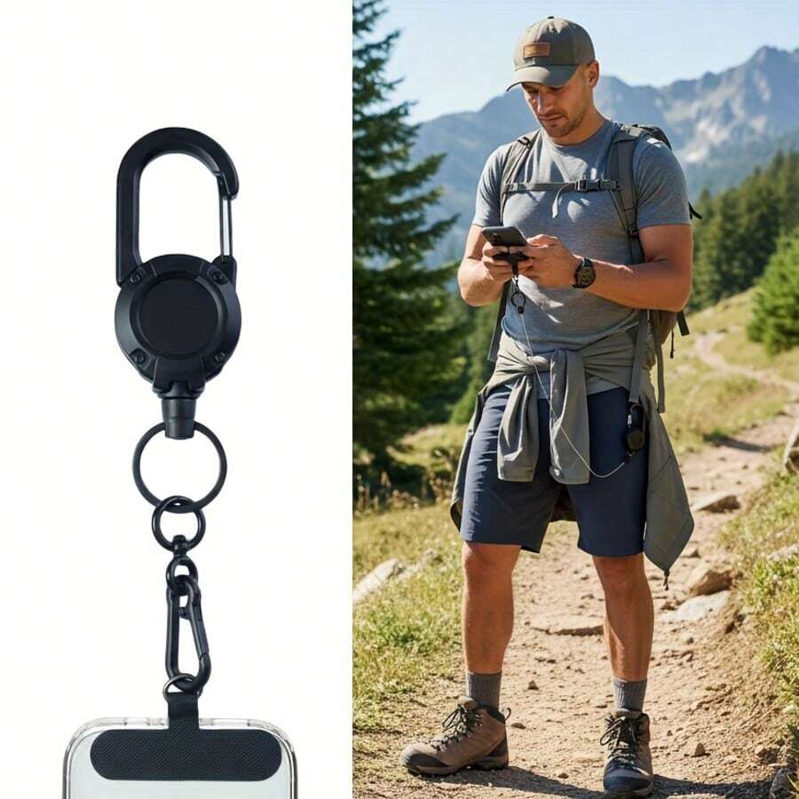 1pc Latest Anti-Theft Phone Lanyard With Pull-Out Device, Adjustable Length Buckle For Different Sizes Of Phones, Suitable For Hiking And Trekking - Multicolor - View 1