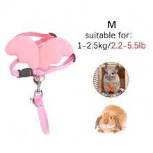 Cute Angel Wings Rabbit Harness And Leash Set, Adjustable Anti-Escape Rabbit Leash, Breathable Outdoor Leash, Suitable For Baby Rabbits, Guinea Pigs, And Other Small Pets - Multicolor - View 8