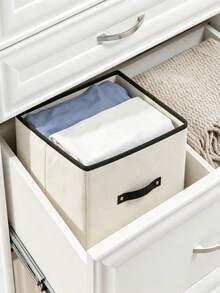 Storage Box, Two Sizes Available, Rigid‑Sided To Prevent Sagging, For Storing Clothes And Sundries, Fits Wardrobes, Foldable For Easy Storage - Random Color - View 1