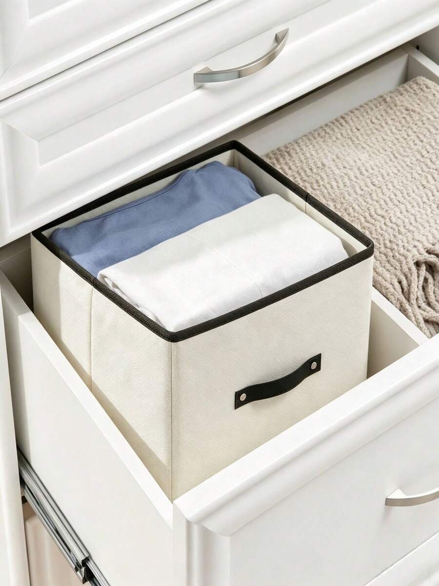 Storage Box, Two Sizes Available, Rigid‑Sided To Prevent Sagging, For Storing Clothes And Sundries, Fits Wardrobes, Foldable For Easy Storage - Random Color - View 1