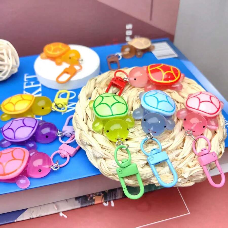 Colorful Glowing Turtle Keychain, Random Color, Suitable For Handmade Keychains, Phone Cases And More - Multicolor - View 1